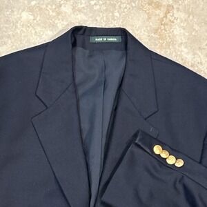 Lauren Ralph Lauren Blazer Mens 38R Navy Blue Gold 2 Button Sports Coat Jacket